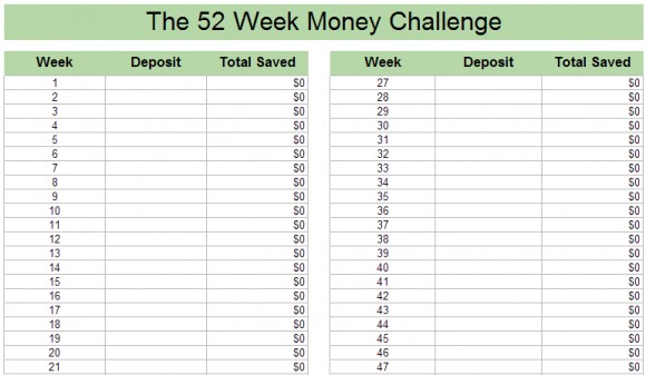A Better Way To Do The 52 Week Money Challenge Young Adult Document Savings Plan Spreadsheet