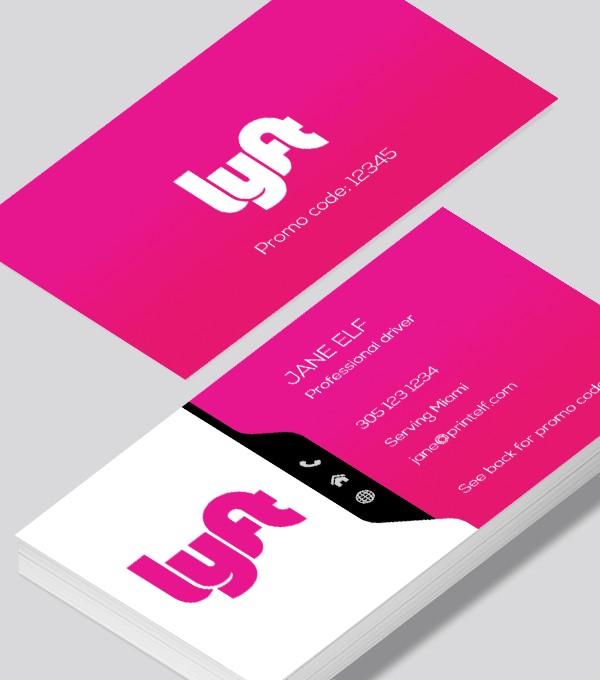 A Modern Lyft Business Card Design This Template Can Be Modified Document Cards