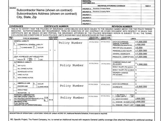 Acord 23 Form Sivan Crewpulse Co Document Insurance Forms