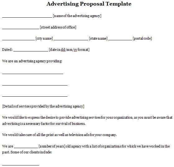 Advertising Proposal Template Sample Proposals Pinterest