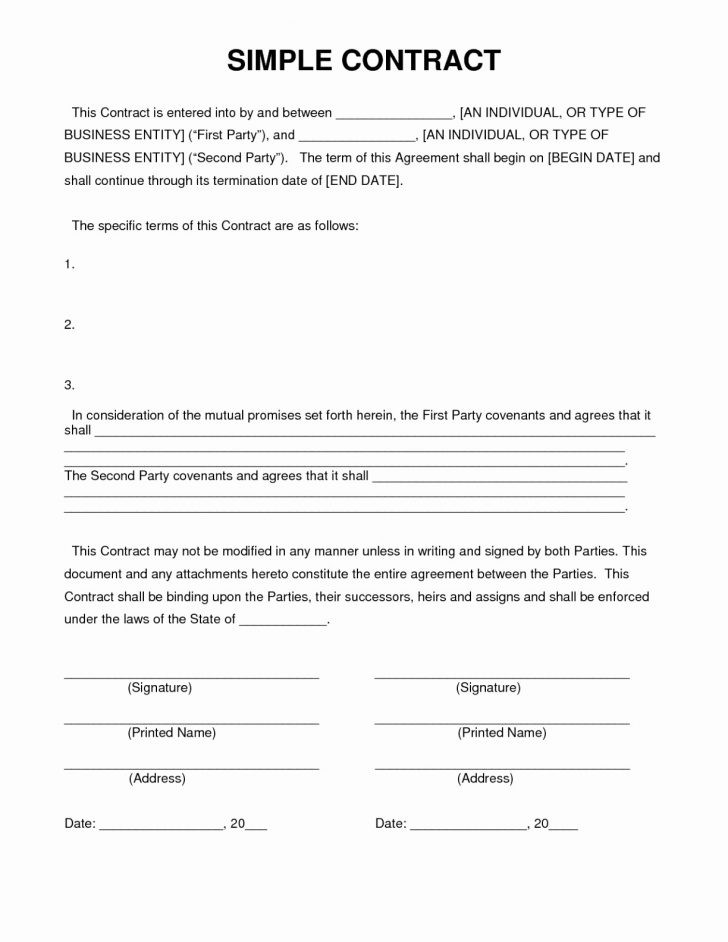 Agreement Between Two Parties Template Fresh Sample Of Business Document Simple