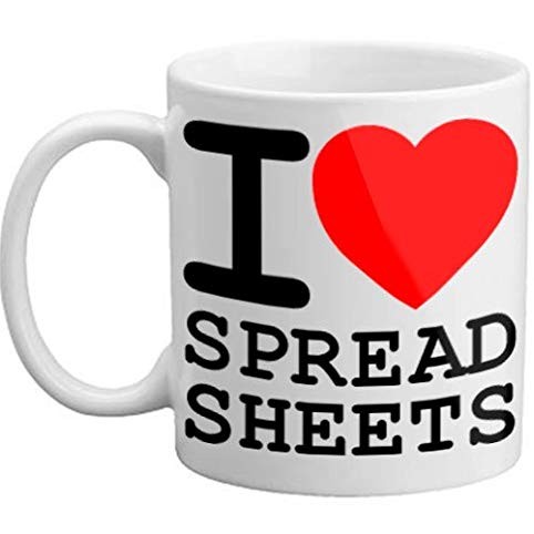 Amazon Com I Heart Spreadsheets Novelty Coffee Office Mug Nerd Gift