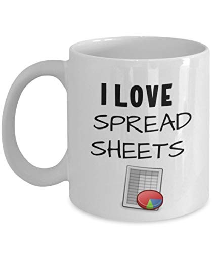 Amazon Com I Love Spreadsheets Mug Coffee Cup Great Gift For Document
