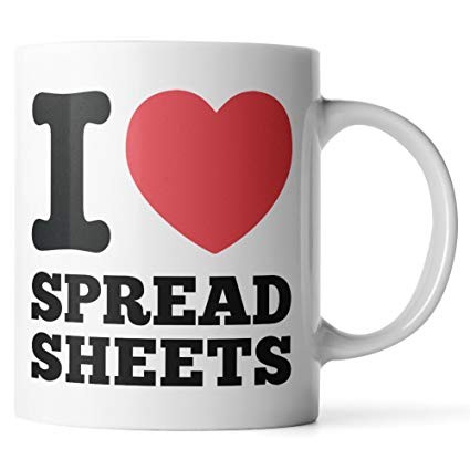 Amazon Com I Love Spreadsheets Mug Data Analyst Business Document Heart
