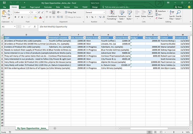 Analyze Your Data With Excel Templates For Dynamics 365 Customer Document Advanced
