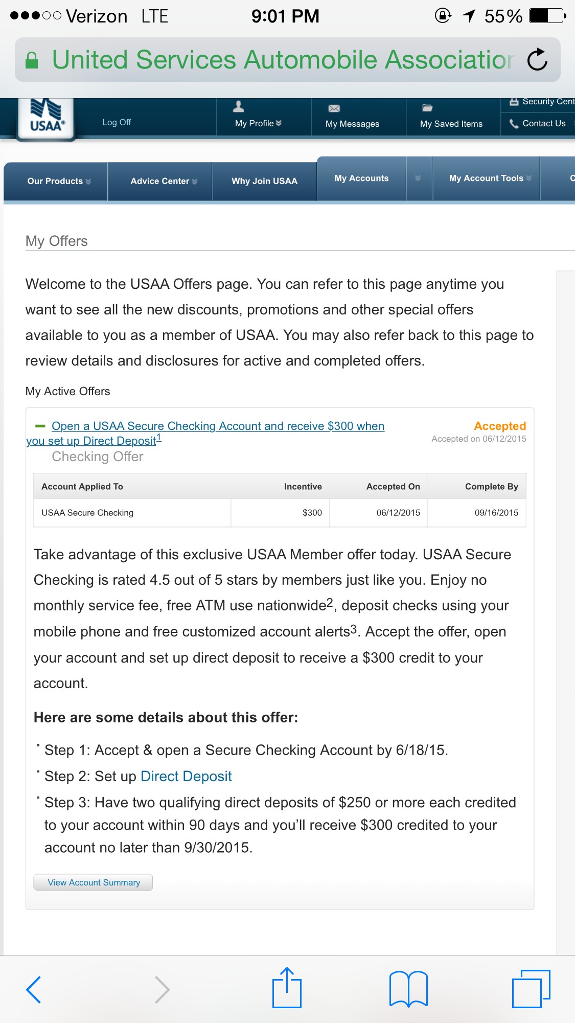 Anybody Receive Their 300 For New Checking Accoun Page 4 Document Usaa Declaration