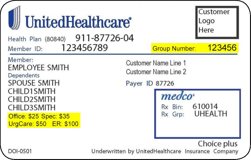 Appleton WI Physical Therapy PT Center For Women Page Document Sample Of Insurance Cards