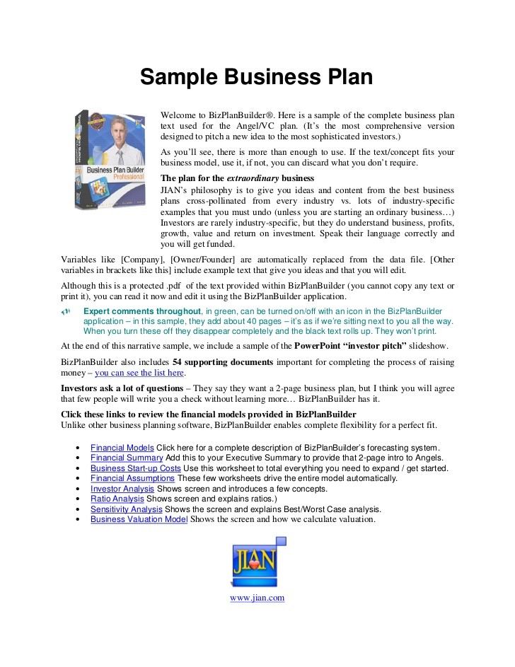 Aptitudes D Un Entrepreneur Business Plan Sample Document Mini