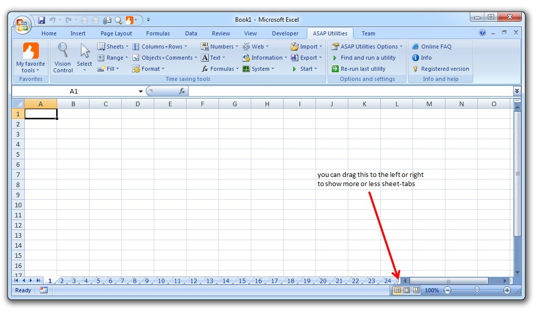 ASAP Utilities For Excel Blog How To Show More Sheet Tabs In Document