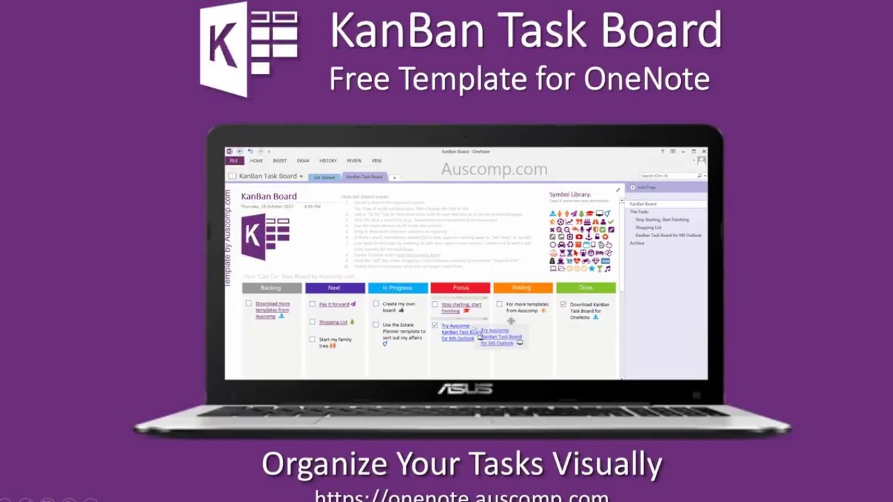 Auscomp KanBan For MS OneNote And Outlook YouTube Document Kanban Board Onenote