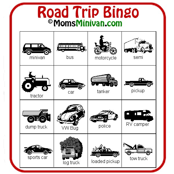 Auto Bingo Card 1 Free Printable Car Momsminivan Com Document