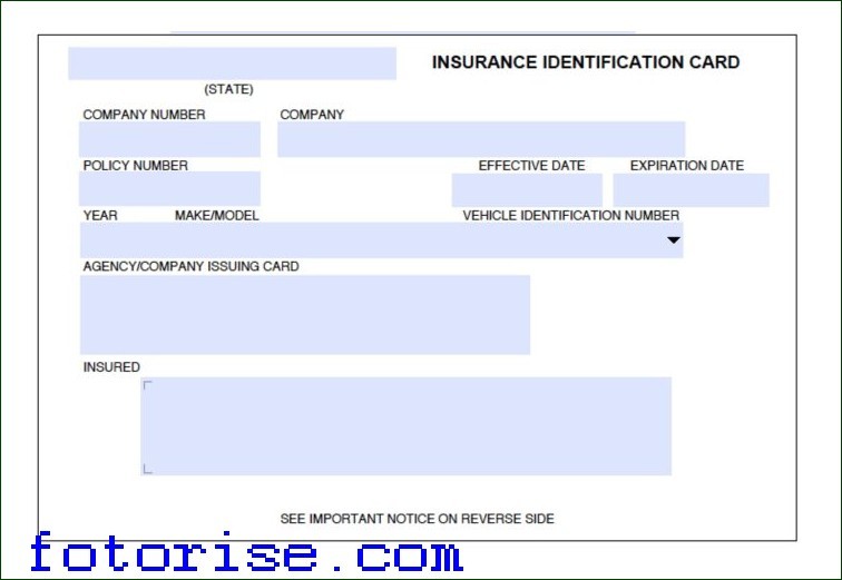 Auto Insurance Card Template Free Download Document Cards Templates