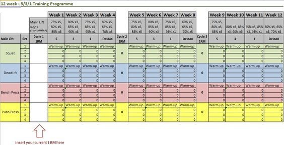 Awesome Spreadsheet That Autofills Your Lifting Weights For The 5 3
