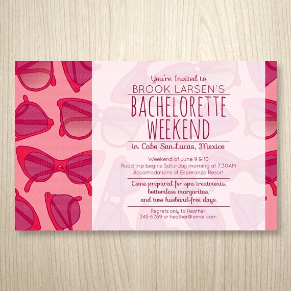 Beach Weekend Invites Ultimate Bridesmaid Document Bachelorette Party