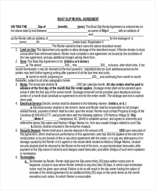 Best Picture Of Free Boat Rental Agreement Forms Printable Malatestas Document Template
