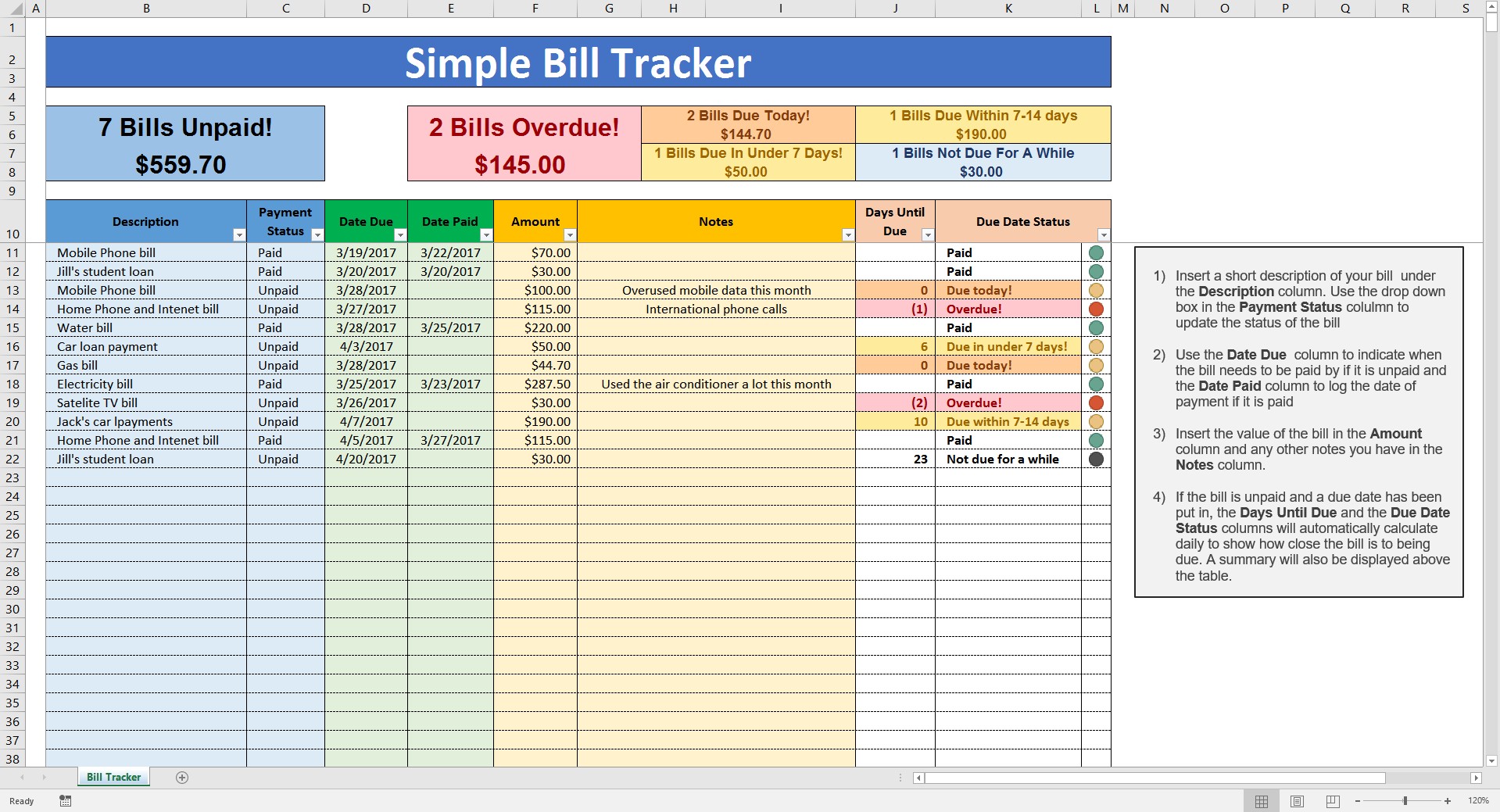 Bill Paying Spreadsheet As Templates Rl Document Pay Excel