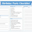Birthday Party Checklist Template Excel Austinroofing Us Document