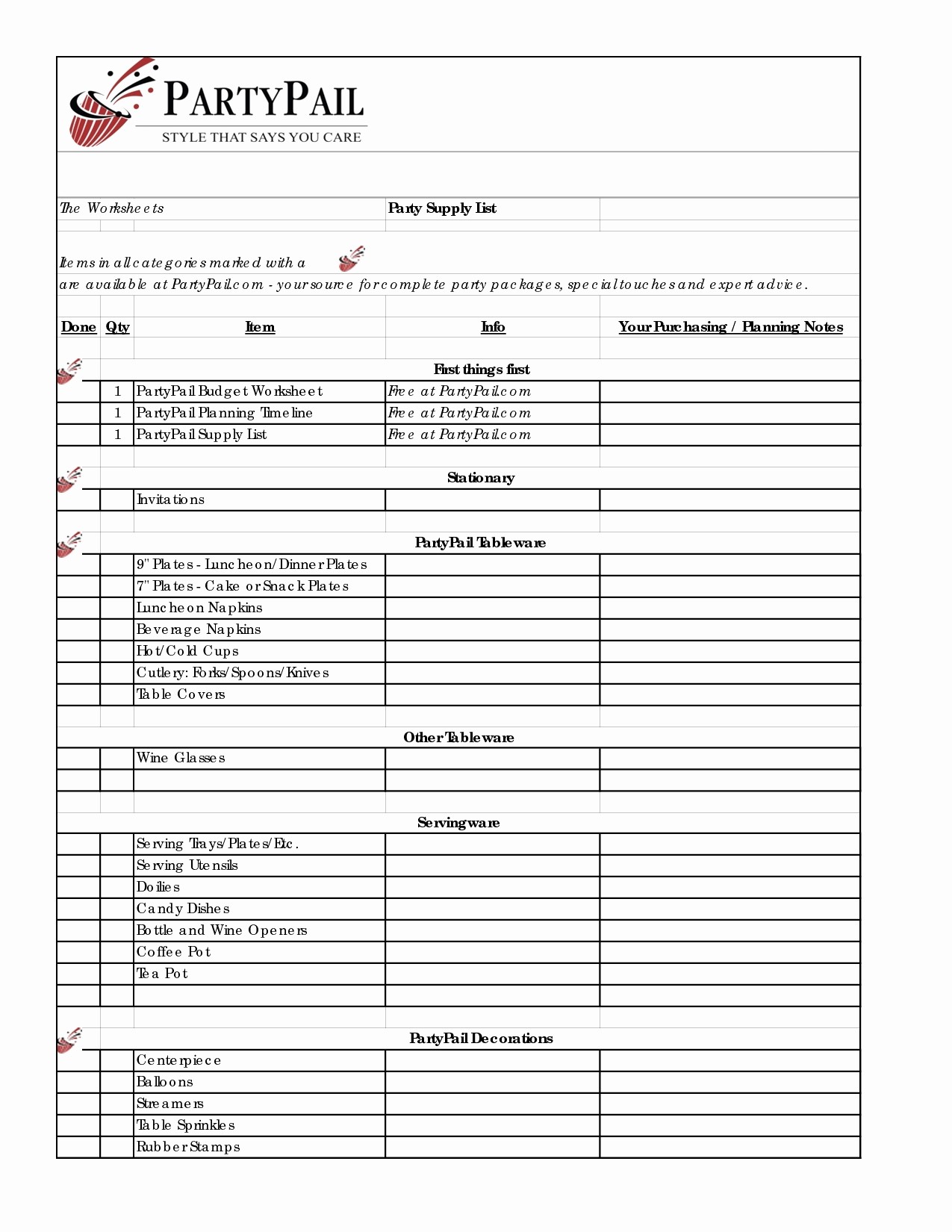 Birthday Party Checklist Template Excel Beautiful Document