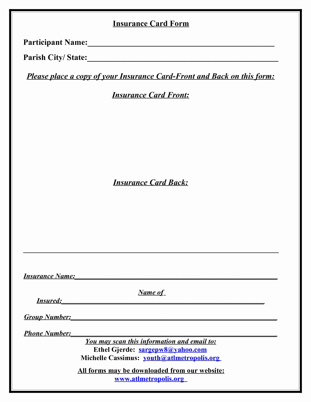 Blank Car Insurance Card Template Awesome Auto