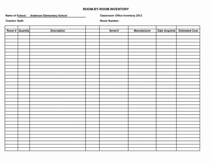 Blank Inventory Sheets Printable Unique Document