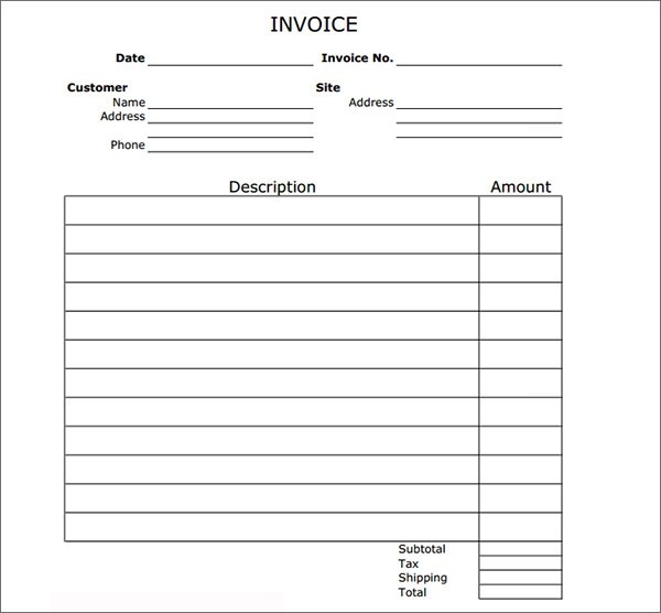 Blank Invoice To Print Free Form Here Is A Preview Of Document Invoices