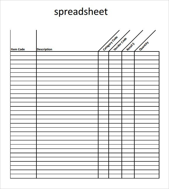 Blank Spreadsheet Form Austinroofing Us Document