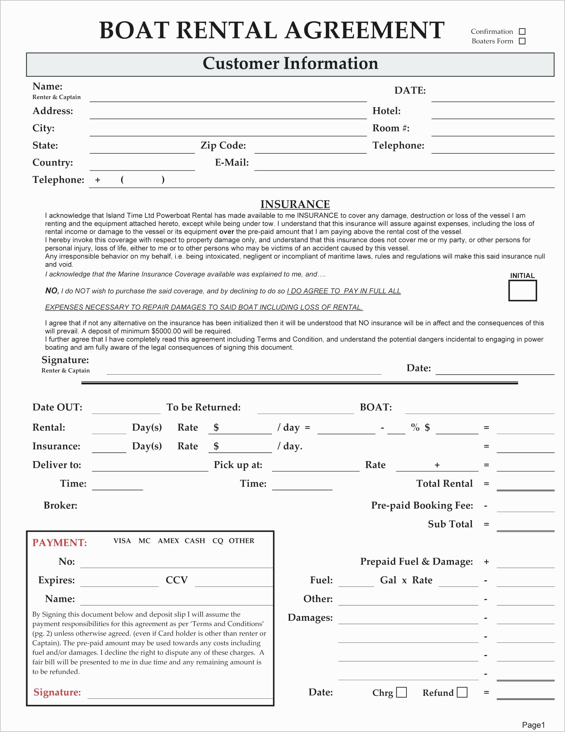 Boat Rental Agreement Template Best Of Document
