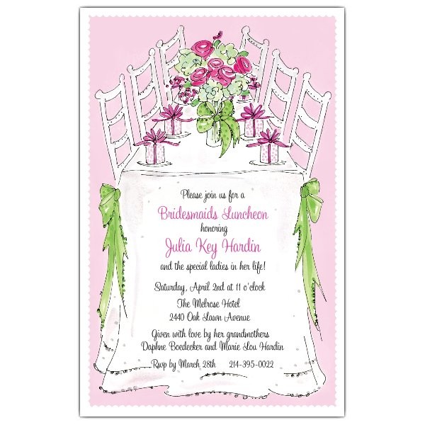 Bridesmaids Luncheon Invitation Wording PaperStyle Document Lunch