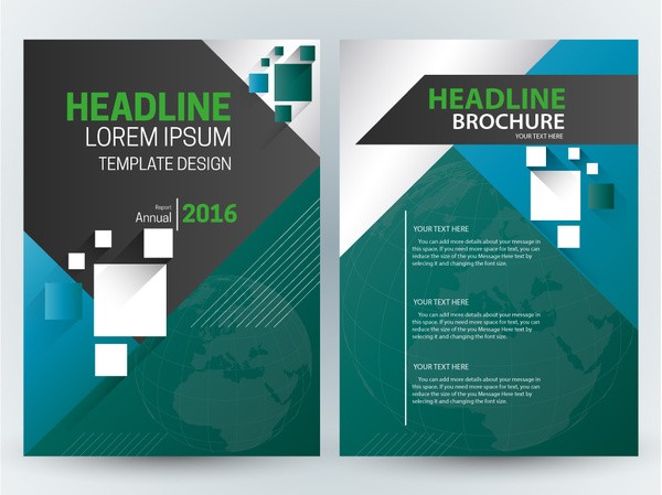Brochure Template Design With Globe Vignette Illustration Free Document Adobe Illustrator Templates