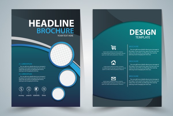 Brochure Template Design With Green Elegant Style Free Vector In Document Adobe Illustrator