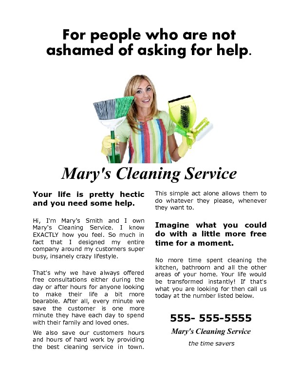 Building A House Cleaning Flyer That Gets Results 4 Profit Document Ads Examples