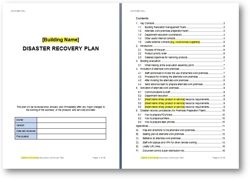 Building DR Plan Template Image Fabulous Disaster Recovery Document Dr