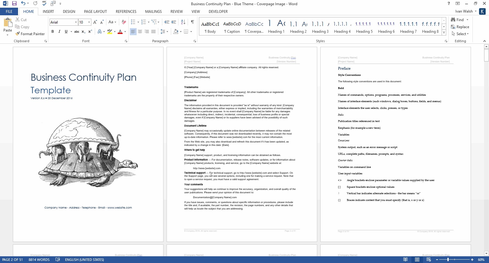 Business Continuity Plan Template MS Word Excel Templates Forms Document