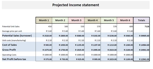 Business Financial Plan Income Statement Document In A