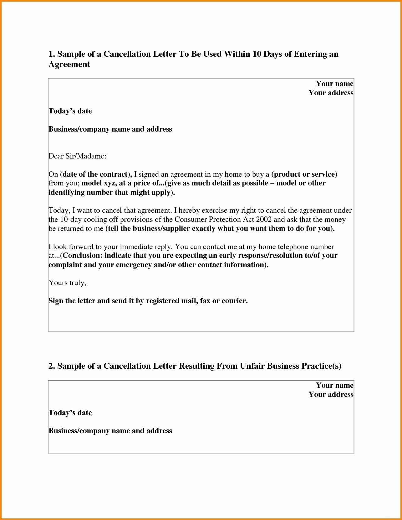 Business Letter Template Cancellation Save Auto Insurance Document