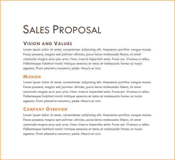 Business Sale Proposal Template Sales Sample Document