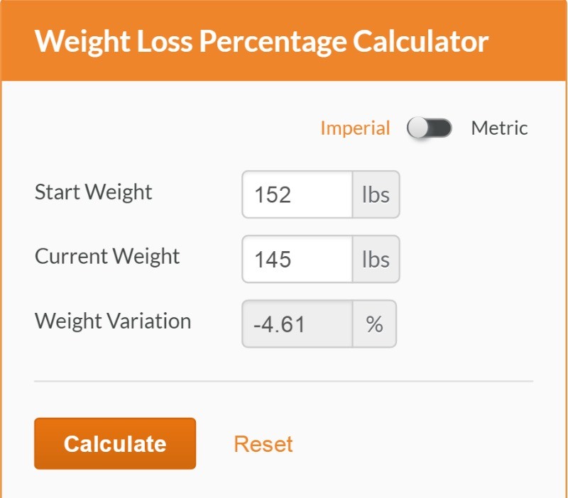 Calculate Weight Loss Percentage Calculator Document Of Spreadsheet