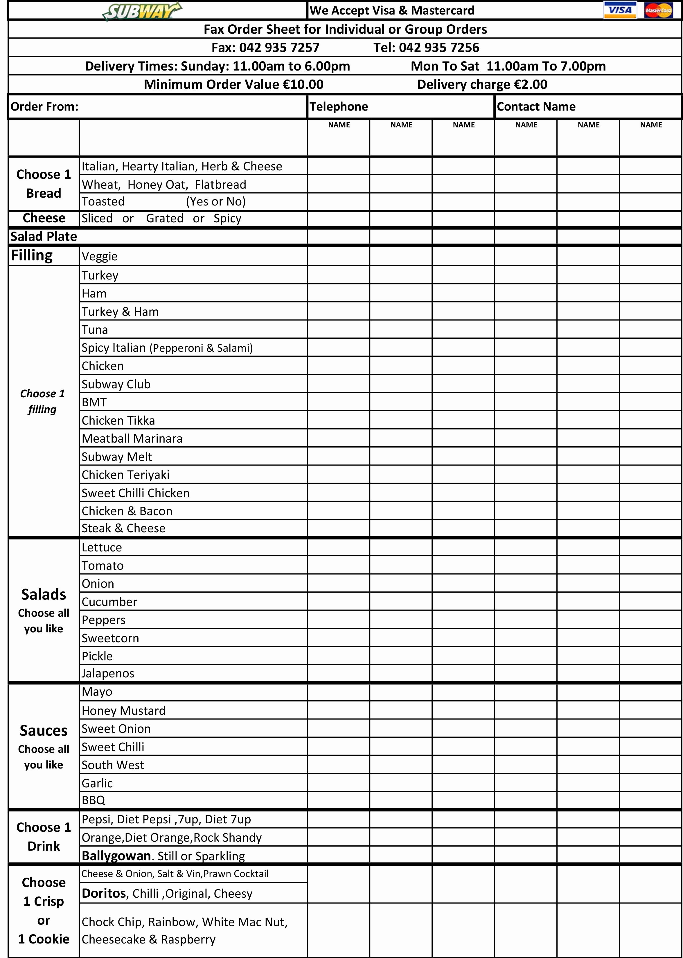 Candy Order Form Template Fresh Fice Lunch