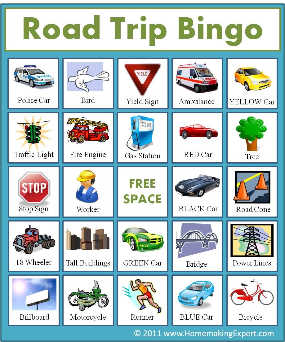 Car Bingo Cards Printable Calendar June Document Auto