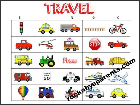 Car Bingo Game Cards Free Printable Rock A Bye Parents Document