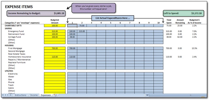 Cash Flow Budget Spreadsheet Moneyspot Org Document Dave Ramsey Sheet Excel