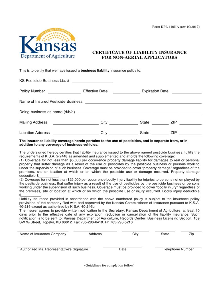 Certificate Of Liability Insurance Form 5 Free Templates In PDF Document