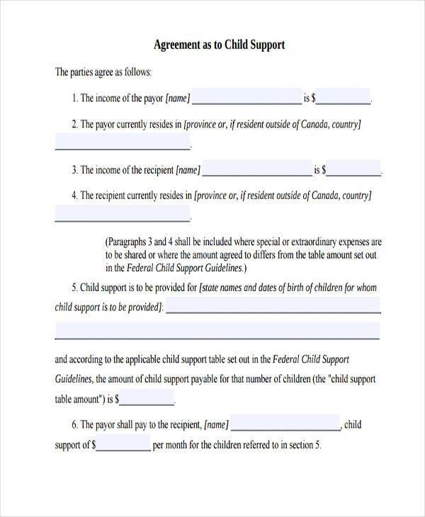 Child Support Agreement Form Philippines Sample Document Template