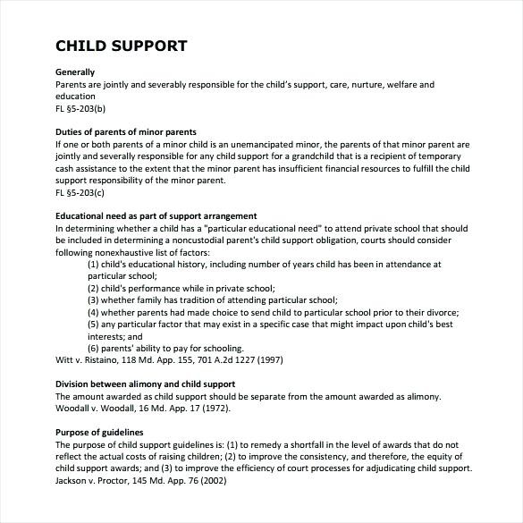 Child Support Agreement With Sample Form Free Royaleducation Info Document Between Parents