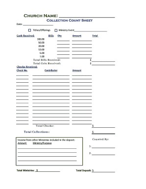 Church Tithes And Offerings Record Keeping Fill Online Printable Document Tithing Records Template
