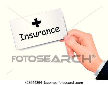 Clipart Of Insurance Card In Hand K23654864 Search Clip Art Document