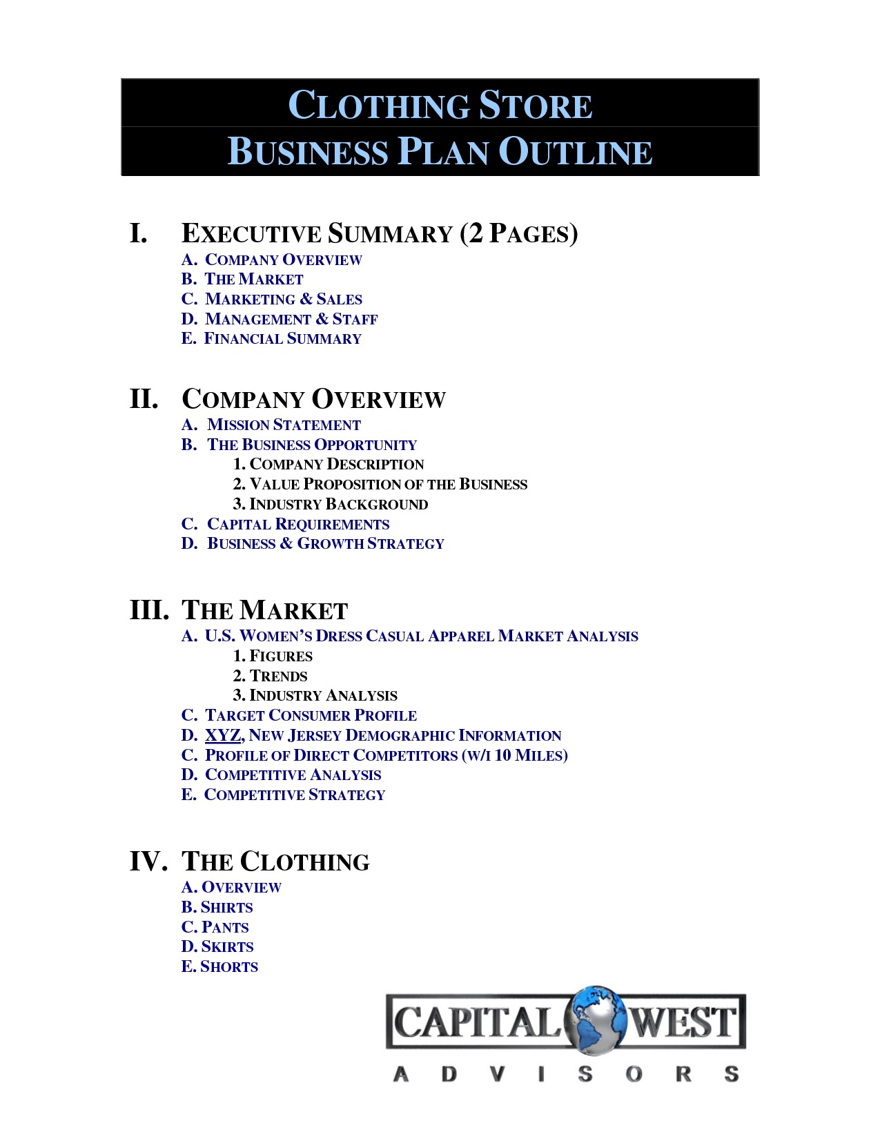 Clothing Line Business Plan Template Free Document Fashion