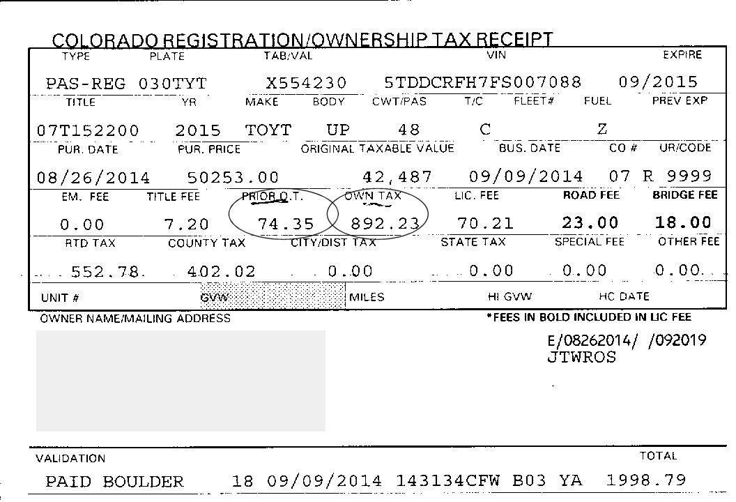 Colorado Dmv Motor Vehicle Registration Motorwallpapers Org Document Ownership Tax Receipt