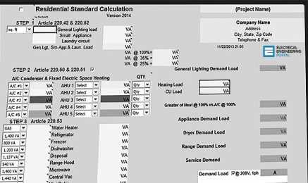 Commercial Electrical Load Calculation Worksheet Document
