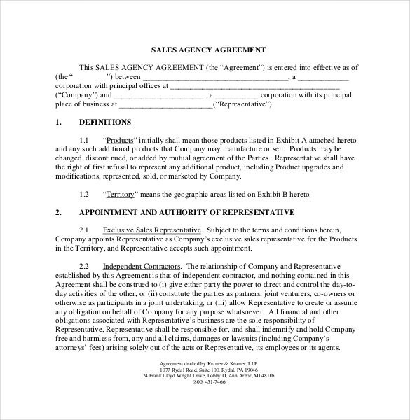 Commission Agreement Template 22 Free Word PDF Documents Document 1 Page Contract